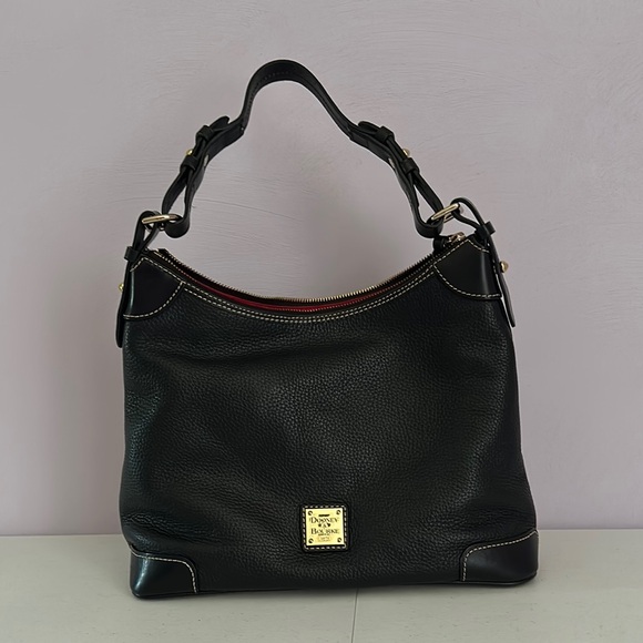 Dooney & Bourke Handbags - Dooney & Bourke Black Pebbled Leather Hobo Bag